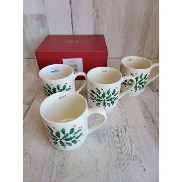 Lenox holiday stacking mug mistletoe 12 oz cup Xmas home decor - Picture 6 of 7